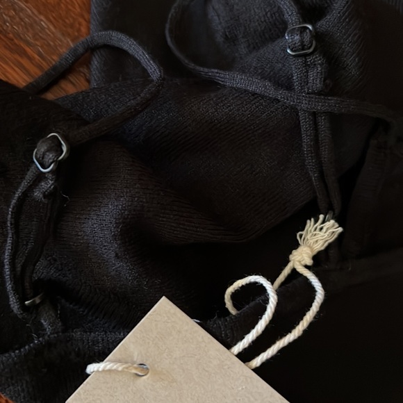 NWT ACOA Collection Black Sweater Camisole Bodysuit Spaghetti Straps Small - Picture 12 of 14